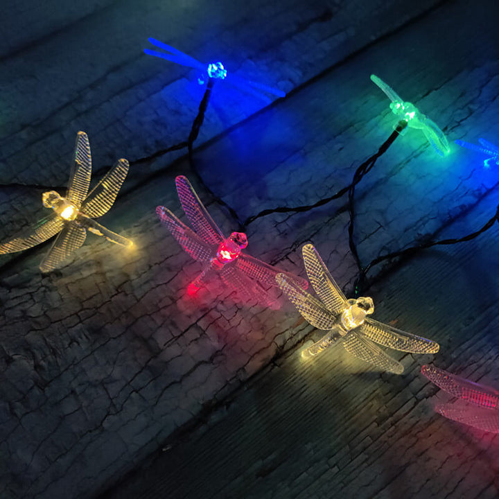 Outdoor Solar Dragonfly Waterproof LED Lights Festival Party Decoration String Lamp-Orizon Depot