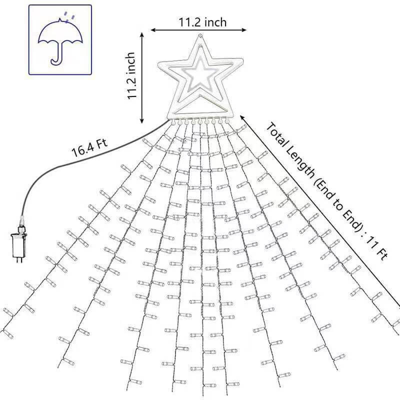 Star Waterfall Light Christmas Meteor Lights LED String Lamp-Orizon Depot