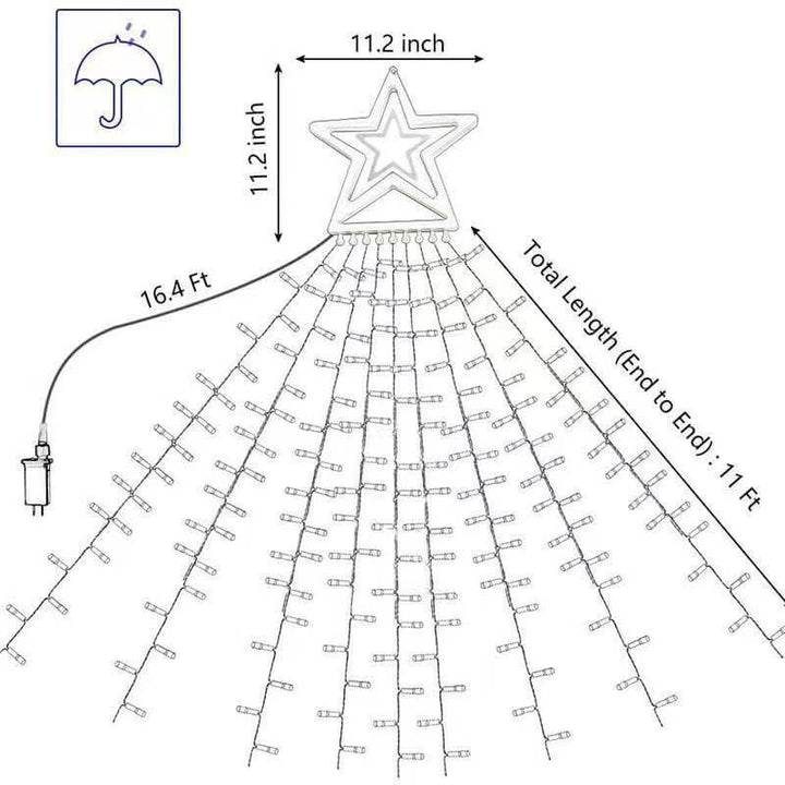 Star Waterfall Light Christmas Meteor Lights LED String Lamp-Orizon Depot