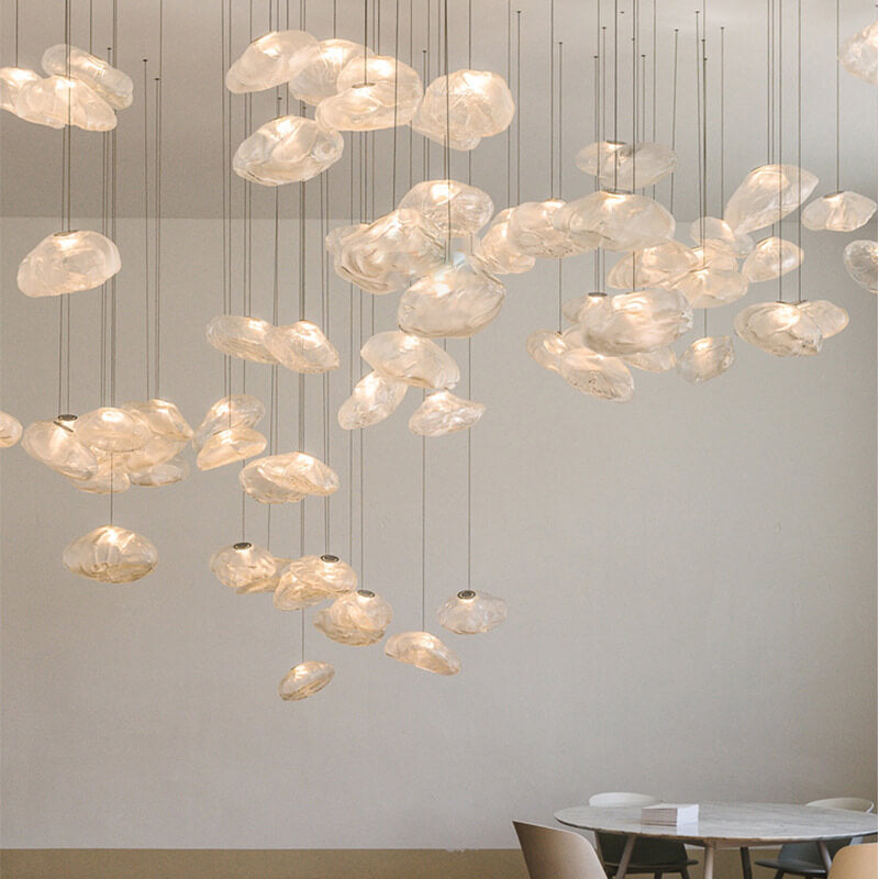 Elegant Cloud Form Glass 1-Light Hanging Pendant Lamp