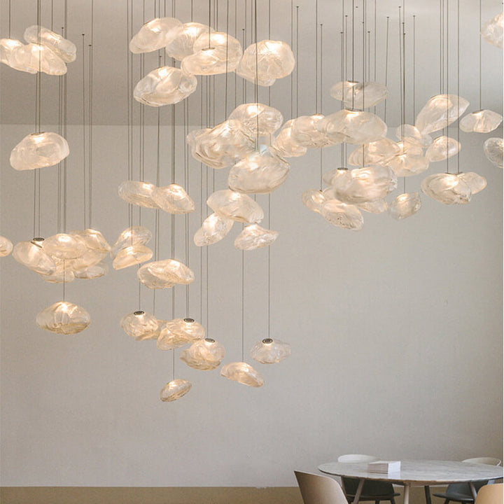 Elegant Cloud Form Glass 1-Light Hanging Pendant Lamp-Orizon Depot
