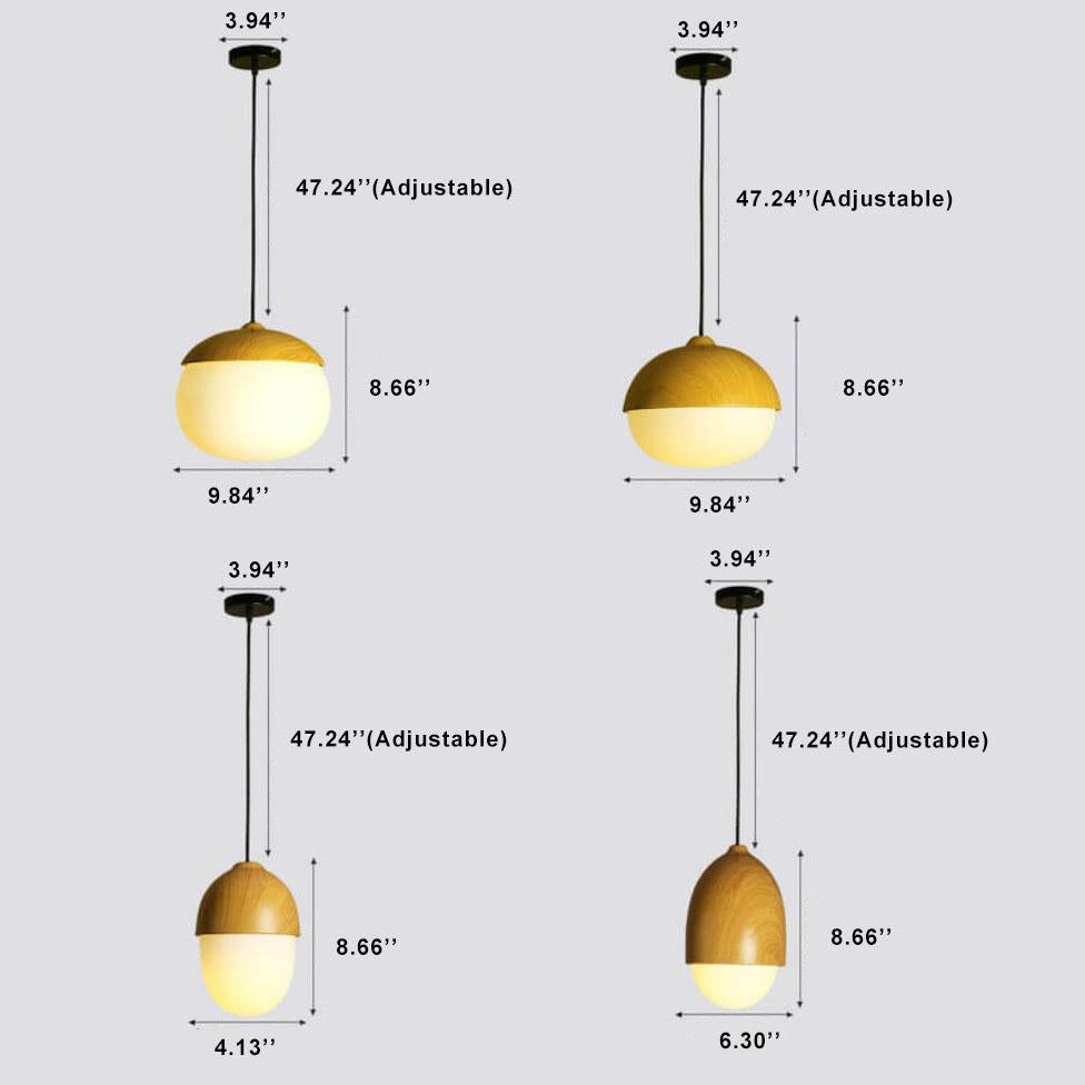 Modern Beige Style Nut 1-Light Globe Pendant Lamp-Orizon Depot