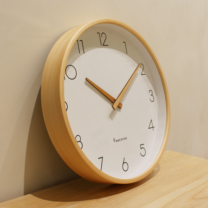 Nordic Minimalist Wood Silent Wall Clock-Orizon Depot