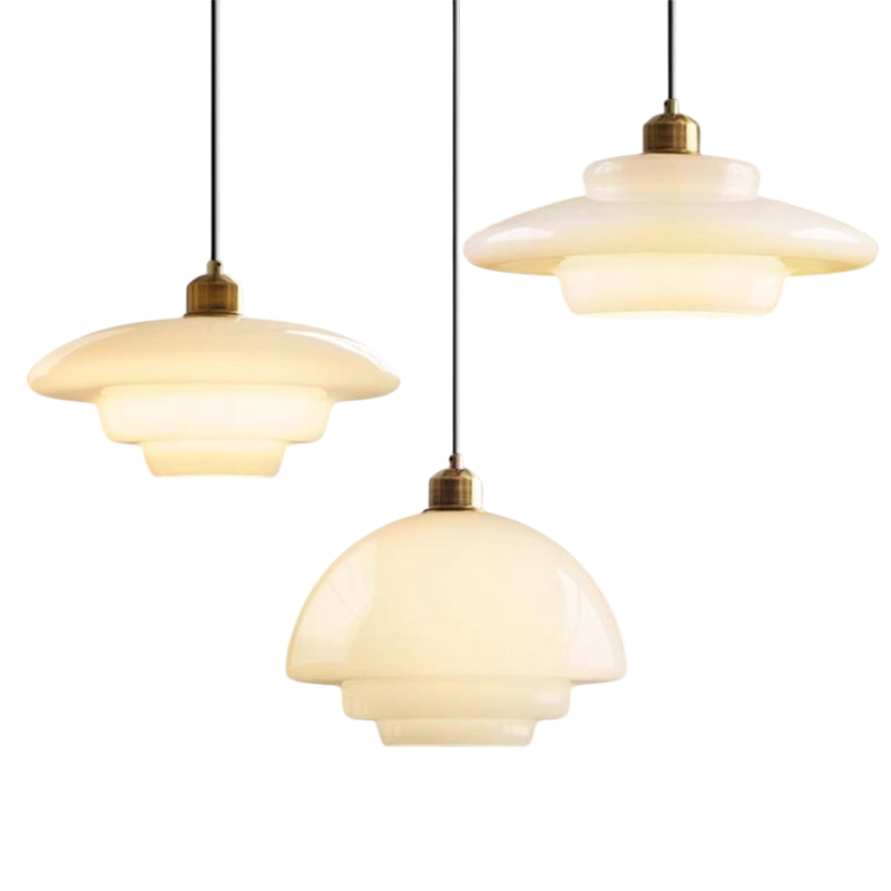 Milky White Glass Pendant Lamp Luxury Ambient Hanging Light-Orizon Depot