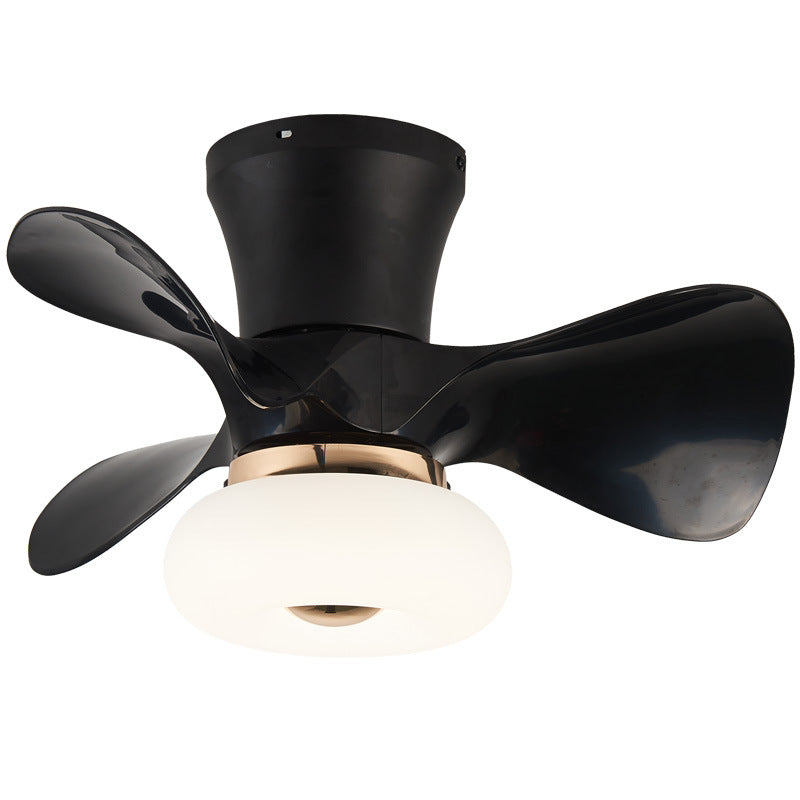 Nordic Macaron Metal LED Semi-Flush Mount Ceiling Fan Lamp
