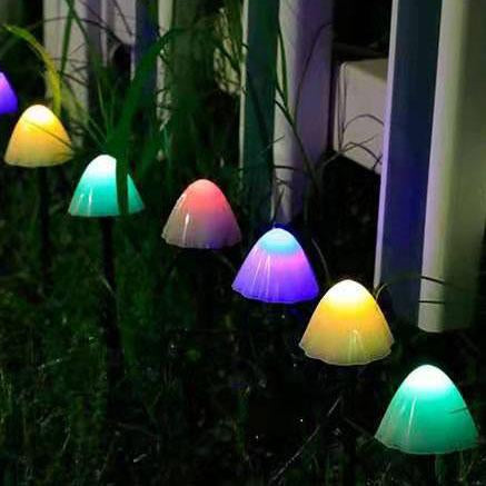 Contemporary Creative Plastic Solar LED Mushroom Lights String Lamp For Outdoor Patio-Orizon Depot