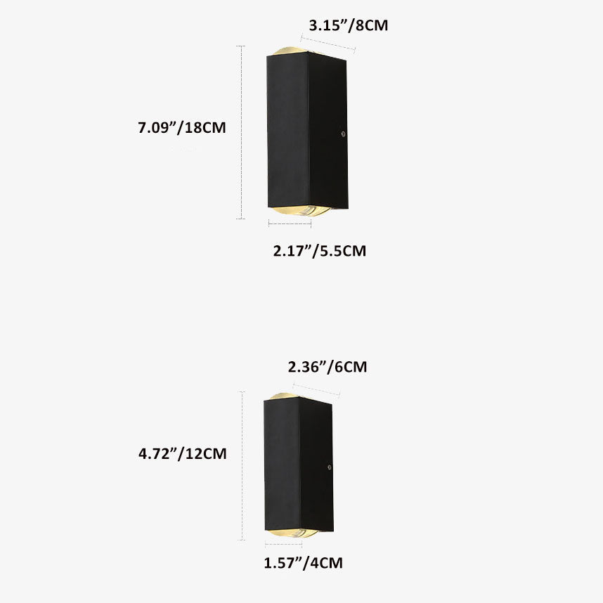Modern Rectangular LED Outdoor Wall Sconce Light-Orizon Depot