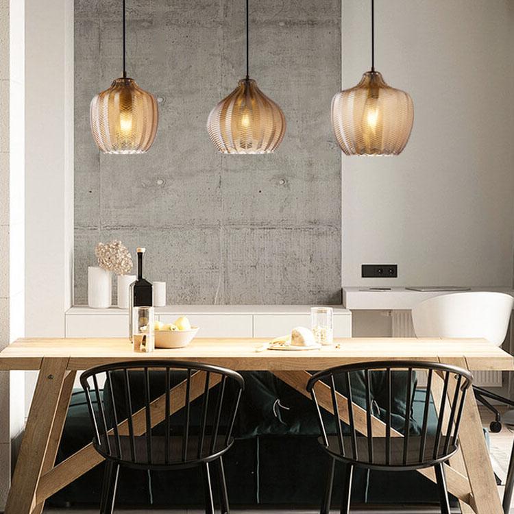 Nordic Wavy Glass Barrel Pendant Lamp-Orizon Depot