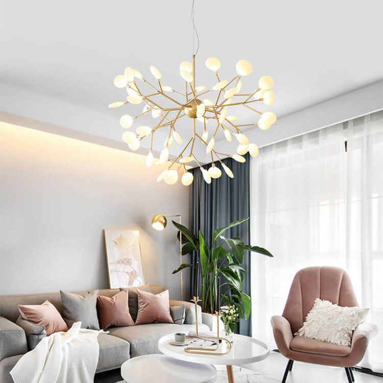 Modern Metal Branch Fireflies LED Chandelier with 27/36 Lights-Orizon Depot