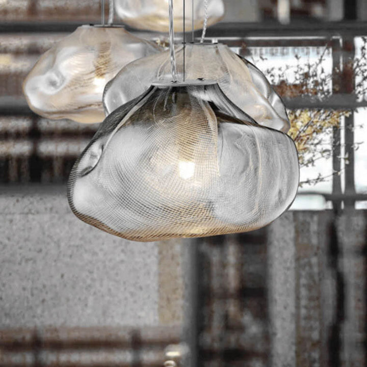 Elegant Cloud Form Glass 1-Light Hanging Pendant Lamp-Orizon Depot