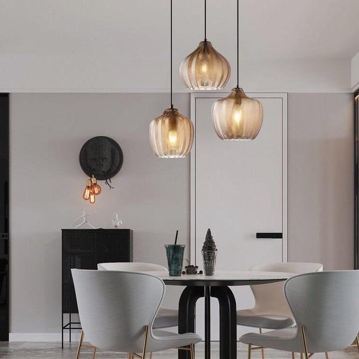 Nordic Wavy Glass Barrel Pendant Lamp-Orizon Depot