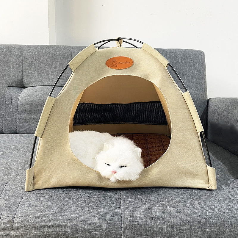 Cat Tent with Cooling Mat for Comfortable Outdoor Relaxation-Orizon Depot