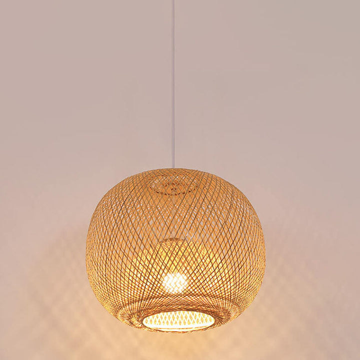 Japanese Bamboo Weaving Pendant Light for Zen Interiors-Orizon Depot