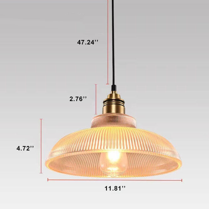 Vintage Striped Glass Pendant Light for Retro Interiors-Orizon Depot