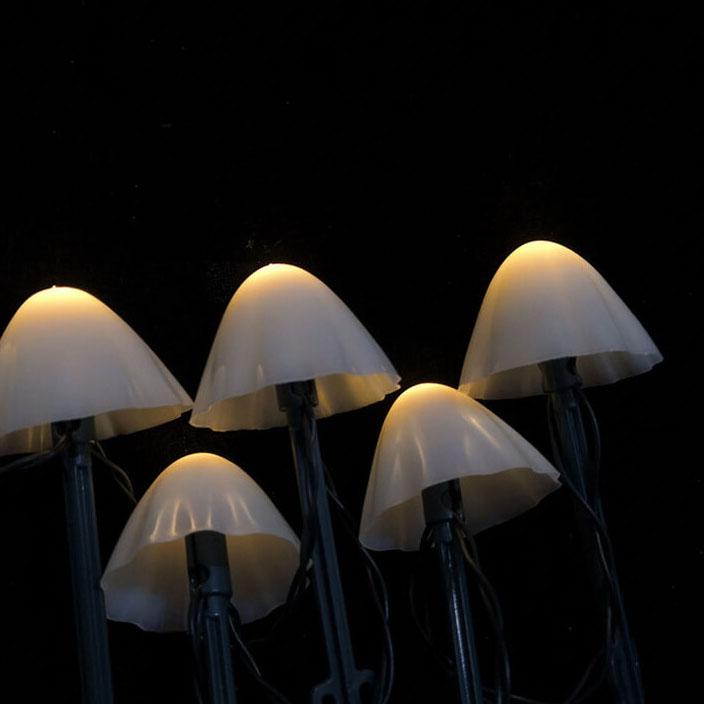 Contemporary Creative Plastic Solar LED Mushroom Lights String Lamp For Outdoor Patio-Orizon Depot