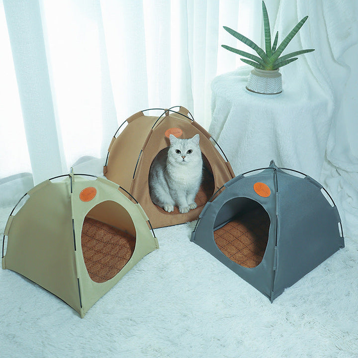 Cat Tent with Cooling Mat for Comfortable Outdoor Relaxation-Orizon Depot
