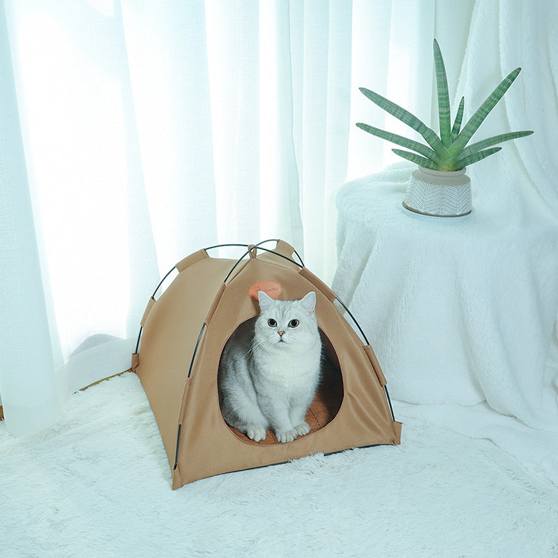 Cat Tent with Cooling Mat for Comfortable Outdoor Relaxation-Orizon Depot