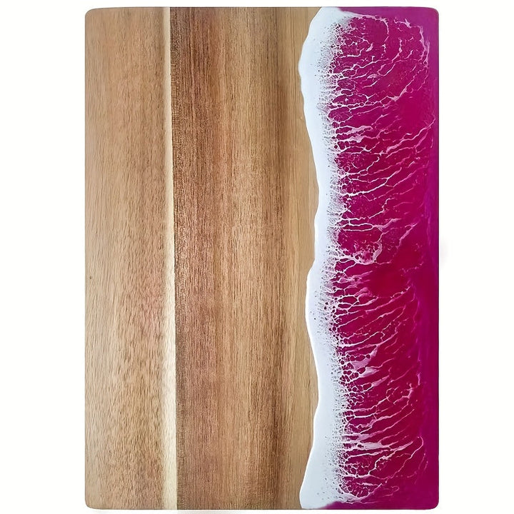 Ocean-Inspired Acacia Wood Cutting Board | Wave-Design Cheese & Serving Board-Orizon Depot