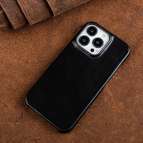 Genuine Leather Oil Wax iPhone Case for Ultimate Protection-Orizon Depot