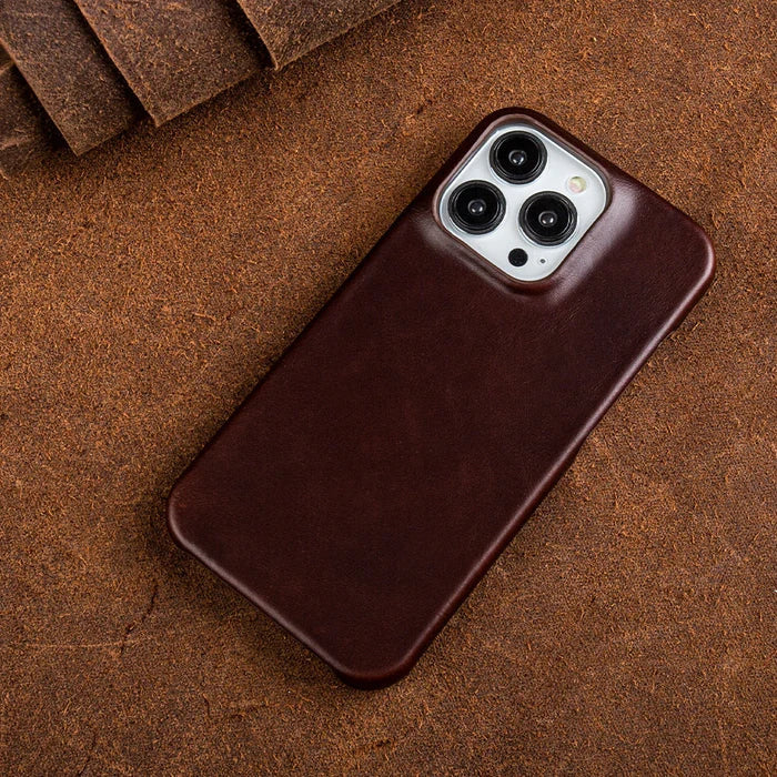 Genuine Leather Oil Wax iPhone Case for Ultimate Protection-Orizon Depot