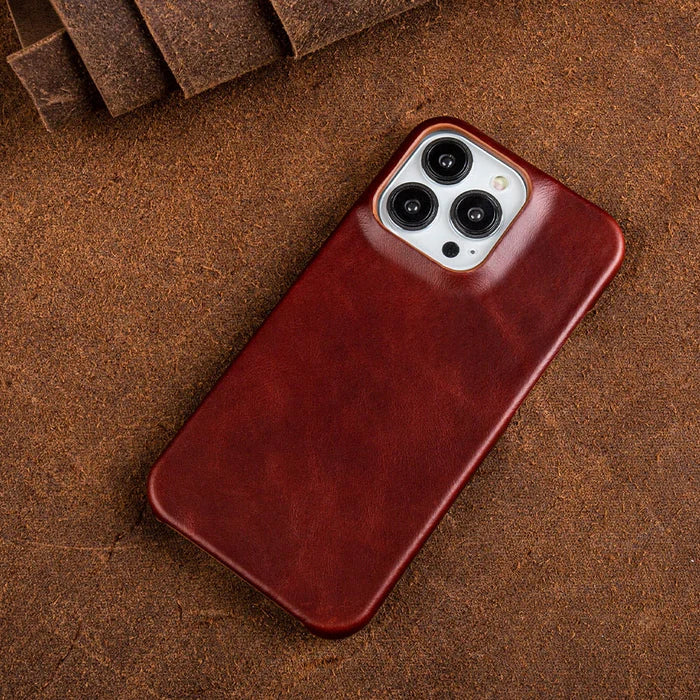 Genuine Leather Oil Wax iPhone Case for Ultimate Protection-Orizon Depot