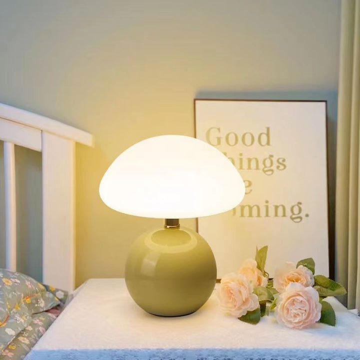 Elegant French Cream Mushroom Table Lamp for Home Decor