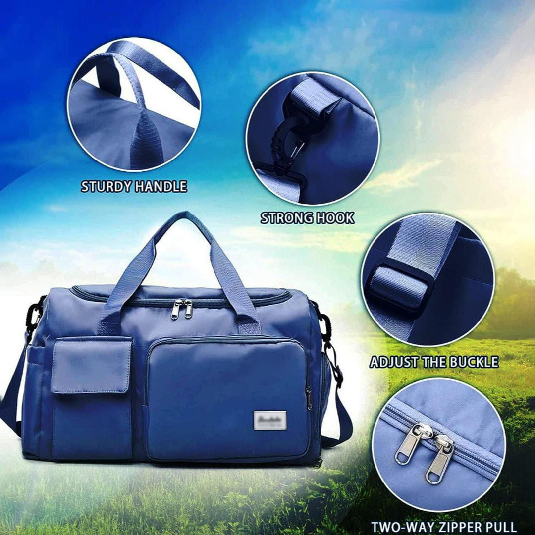 Multi-Pocket Travel Bag, Sports Duffle with Shoe Compartment-Orizon Depot