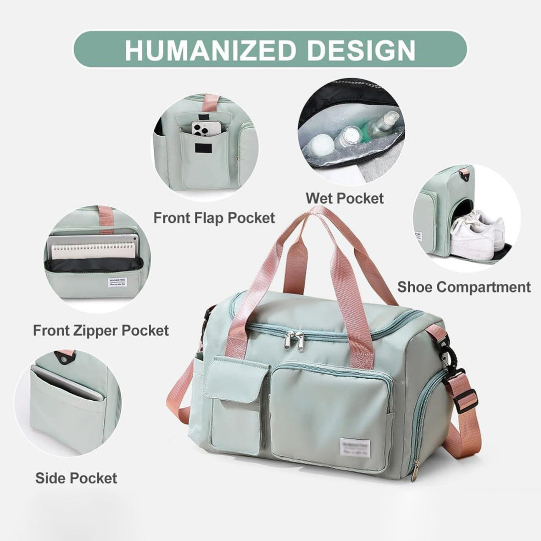 Multi-Pocket Travel Bag, Sports Duffle with Shoe Compartment-Orizon Depot