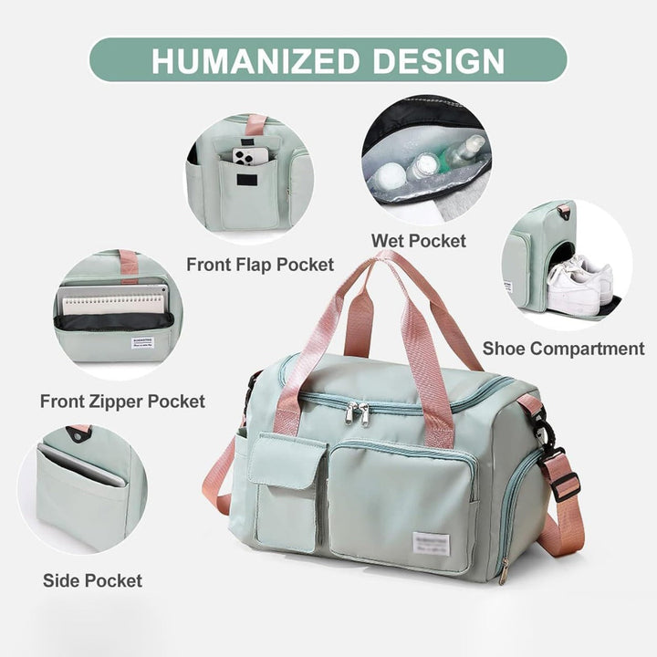 Multi-Pocket Travel Bag, Sports Duffle with Shoe Compartment-Orizon Depot