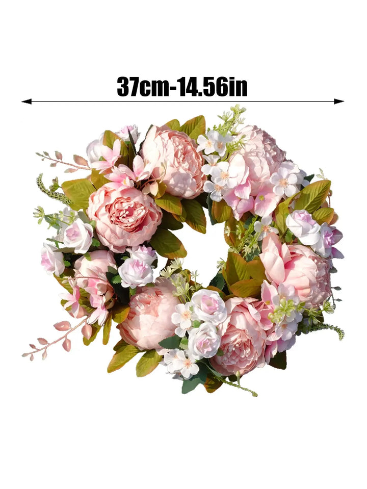 Autumn Wreath - Realistic Peonies for Outdoor Decor-Orizon Depot