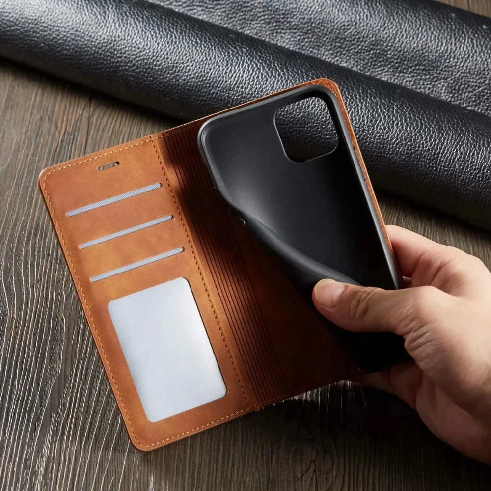 Leather Magnetic Shockproof Slim Phone Case-Orizon Depot