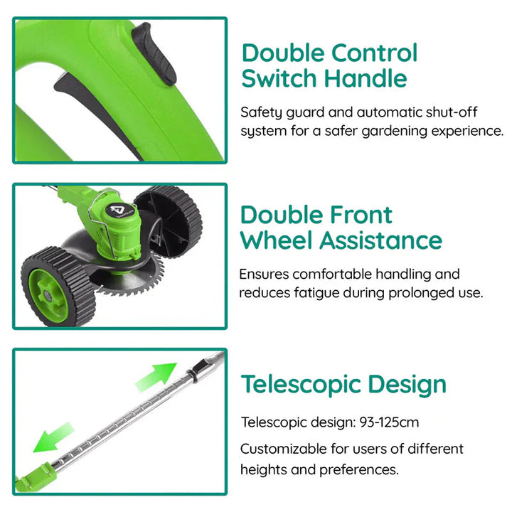 Cordless Electric Grass Trimmer with Powerful Battery Operation