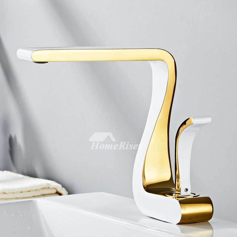 Polished Gold Bathroom Sink Faucet - Single Handle Modern Brass Design-Orizon Depot