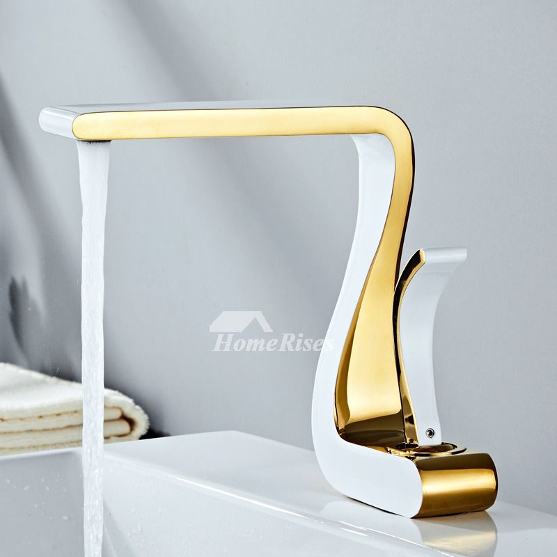 Polished Gold Bathroom Sink Faucet - Single Handle Modern Brass Design-Orizon Depot