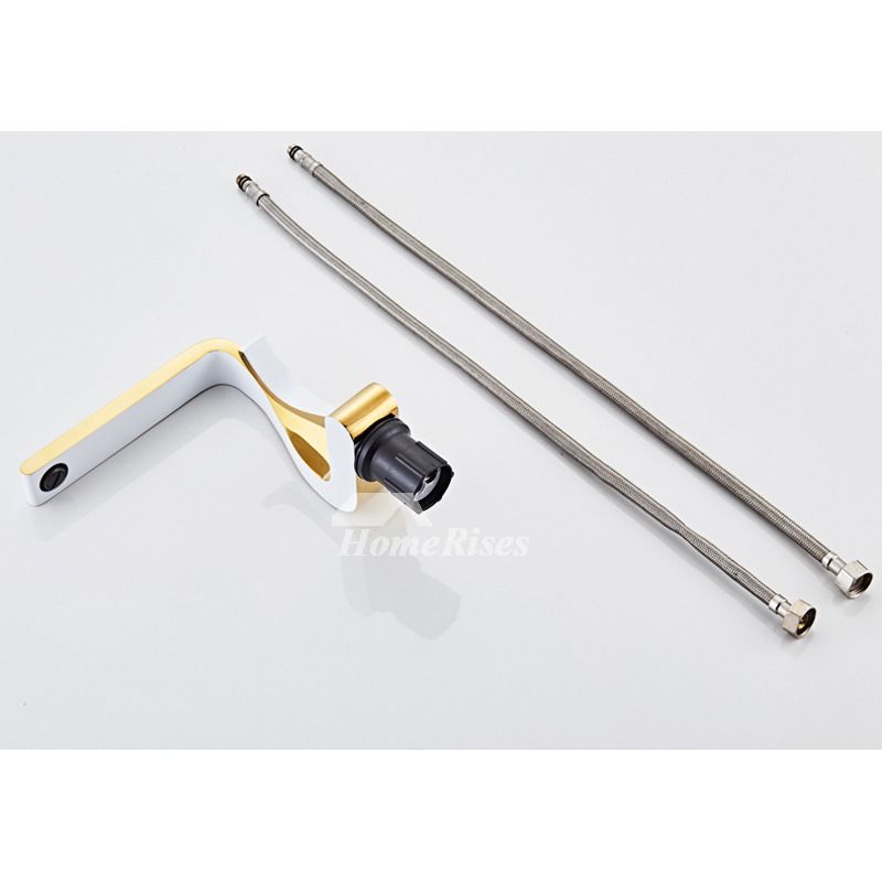 Polished Gold Bathroom Sink Faucet - Single Handle Modern Brass Design-Orizon Depot