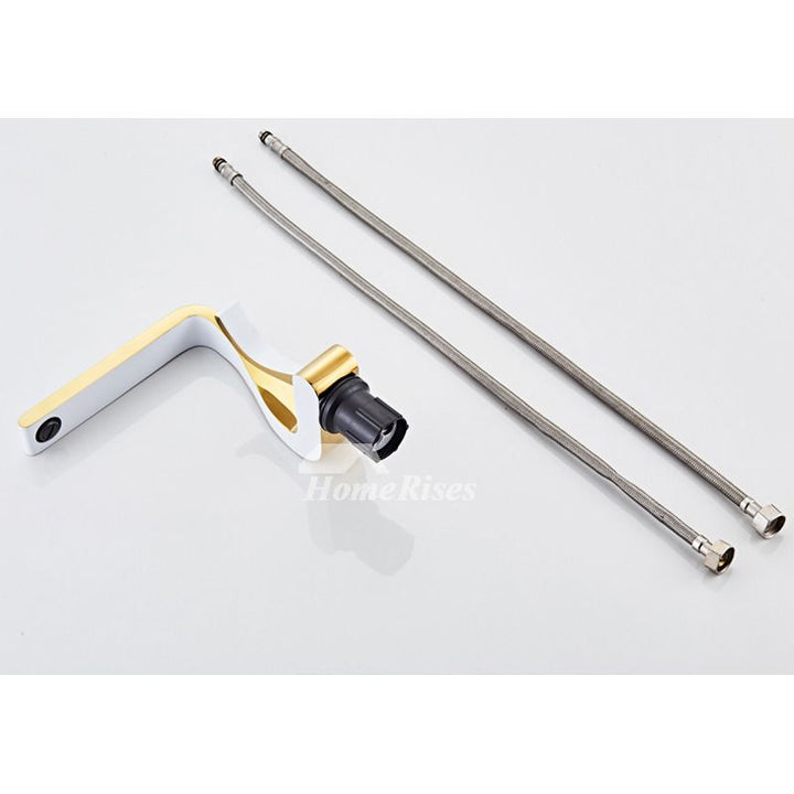 Polished Gold Bathroom Sink Faucet - Single Handle Modern Brass Design-Orizon Depot