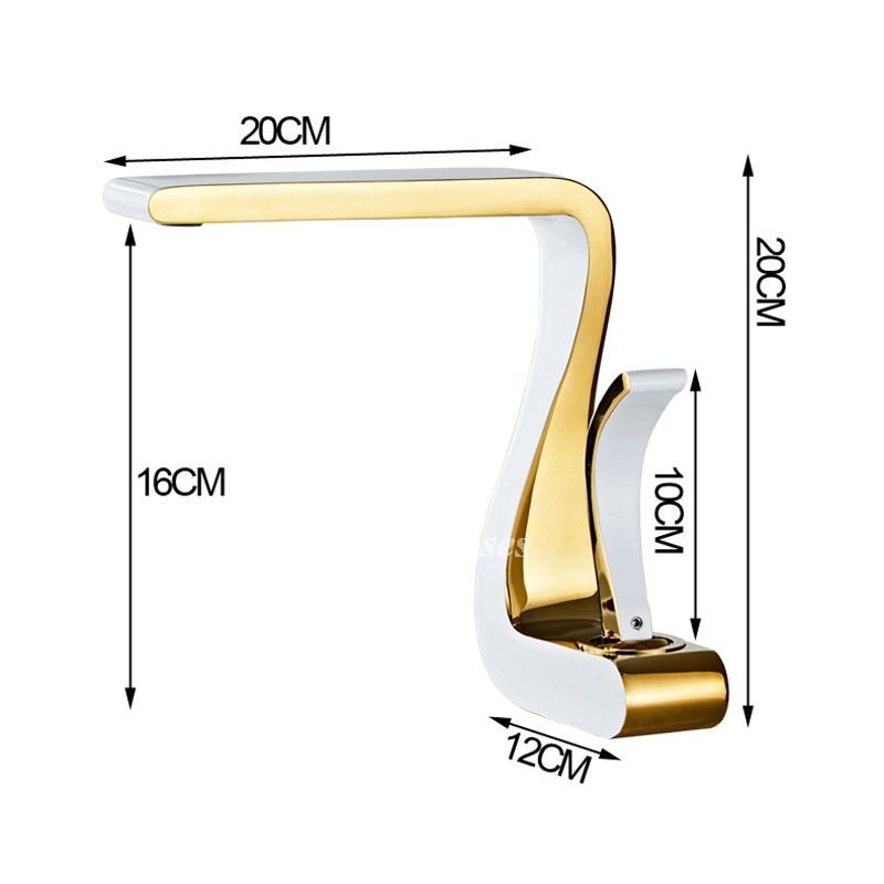 Polished Gold Bathroom Sink Faucet - Single Handle Modern Brass Design-Orizon Depot