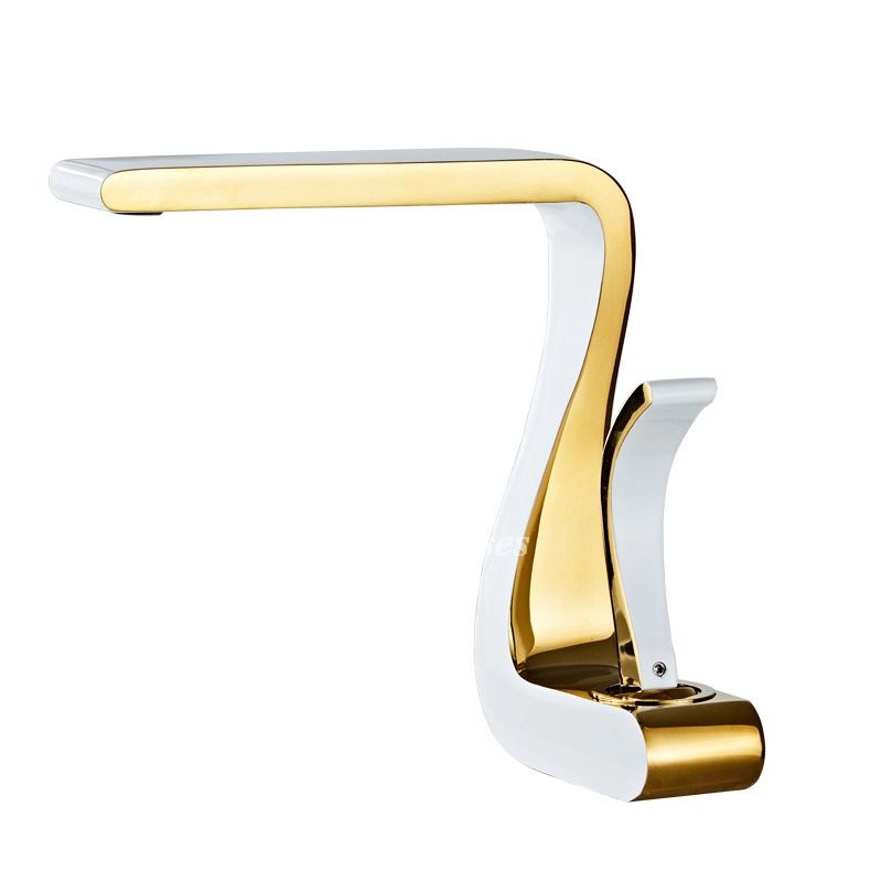 Polished Gold Bathroom Sink Faucet - Single Handle Modern Brass Design-Orizon Depot