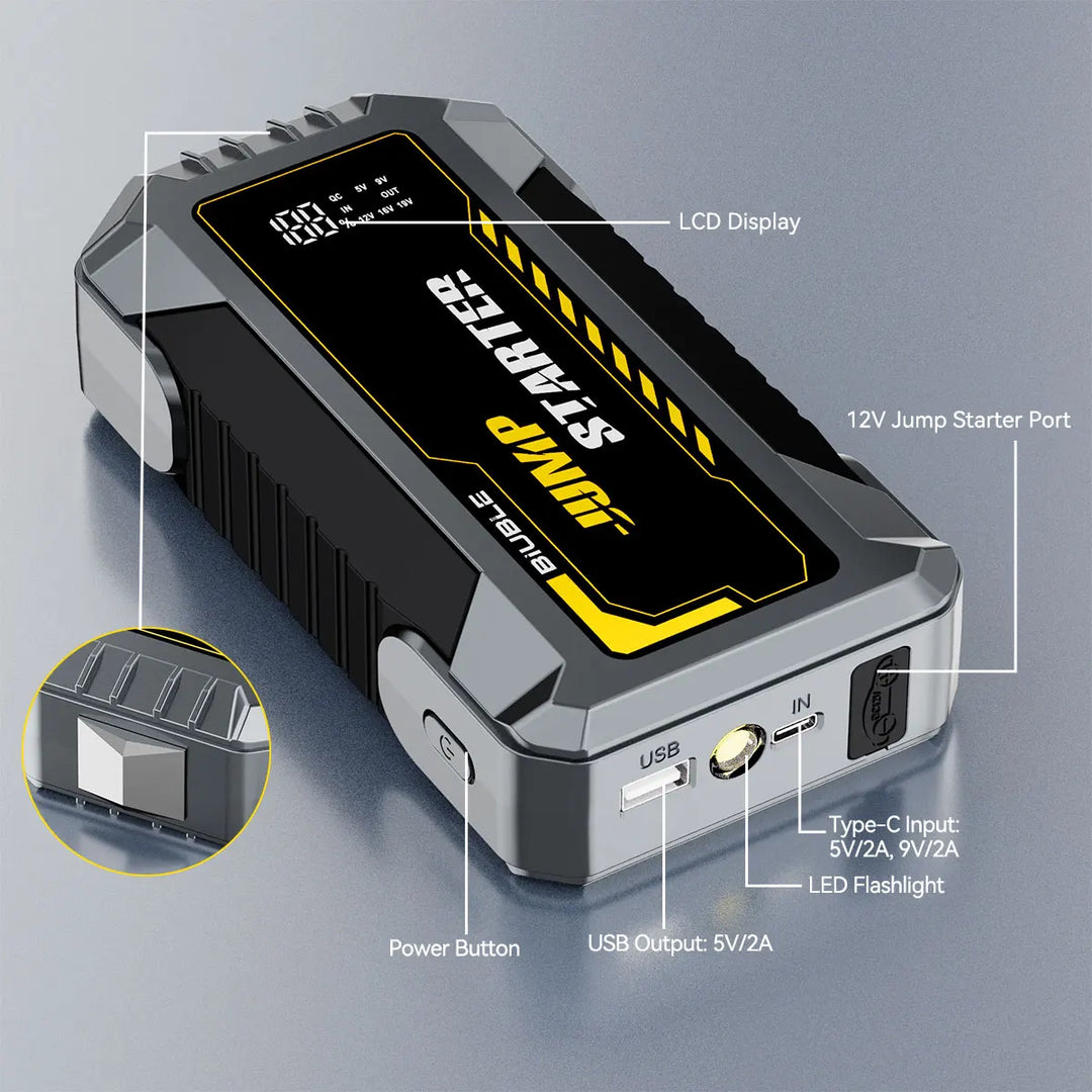 Portable 12V Car Jump Starter Power Bank Emergency Charger-Orizon Depot