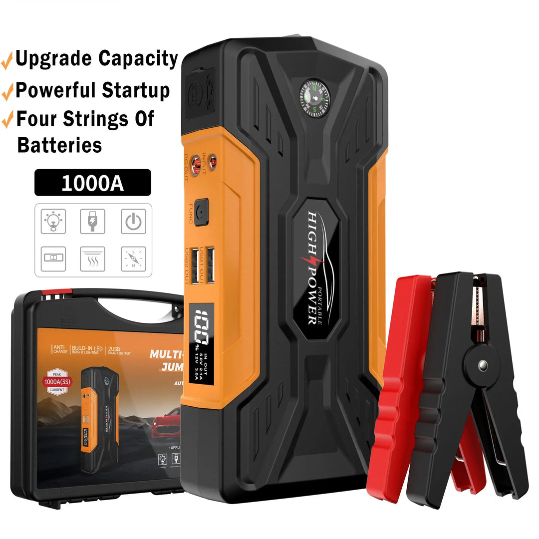 Portable 12V Emergency Car Jump Starter and Power Bank Kit-Orizon Depot
