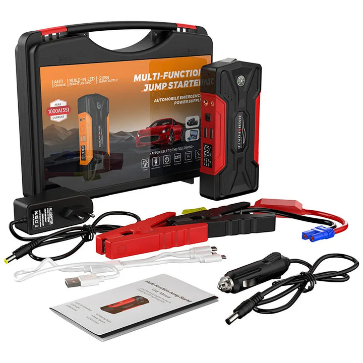 Portable 12V Emergency Car Jump Starter and Power Bank Kit-Orizon Depot