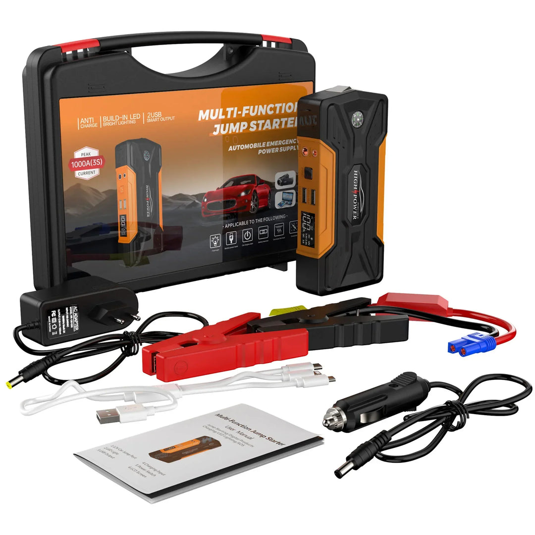 Portable 12V Emergency Car Jump Starter and Power Bank Kit-Orizon Depot