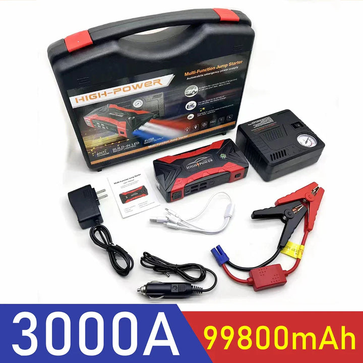Portable Car Jump Starter Power Bank 99800mAh 3000A Emergency-Orizon Depot
