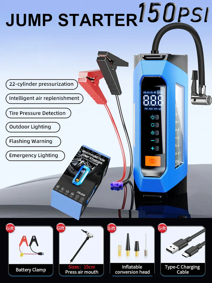 Portable Car Jump Starter Power Bank with Air Compressor 6000A-Orizon Depot