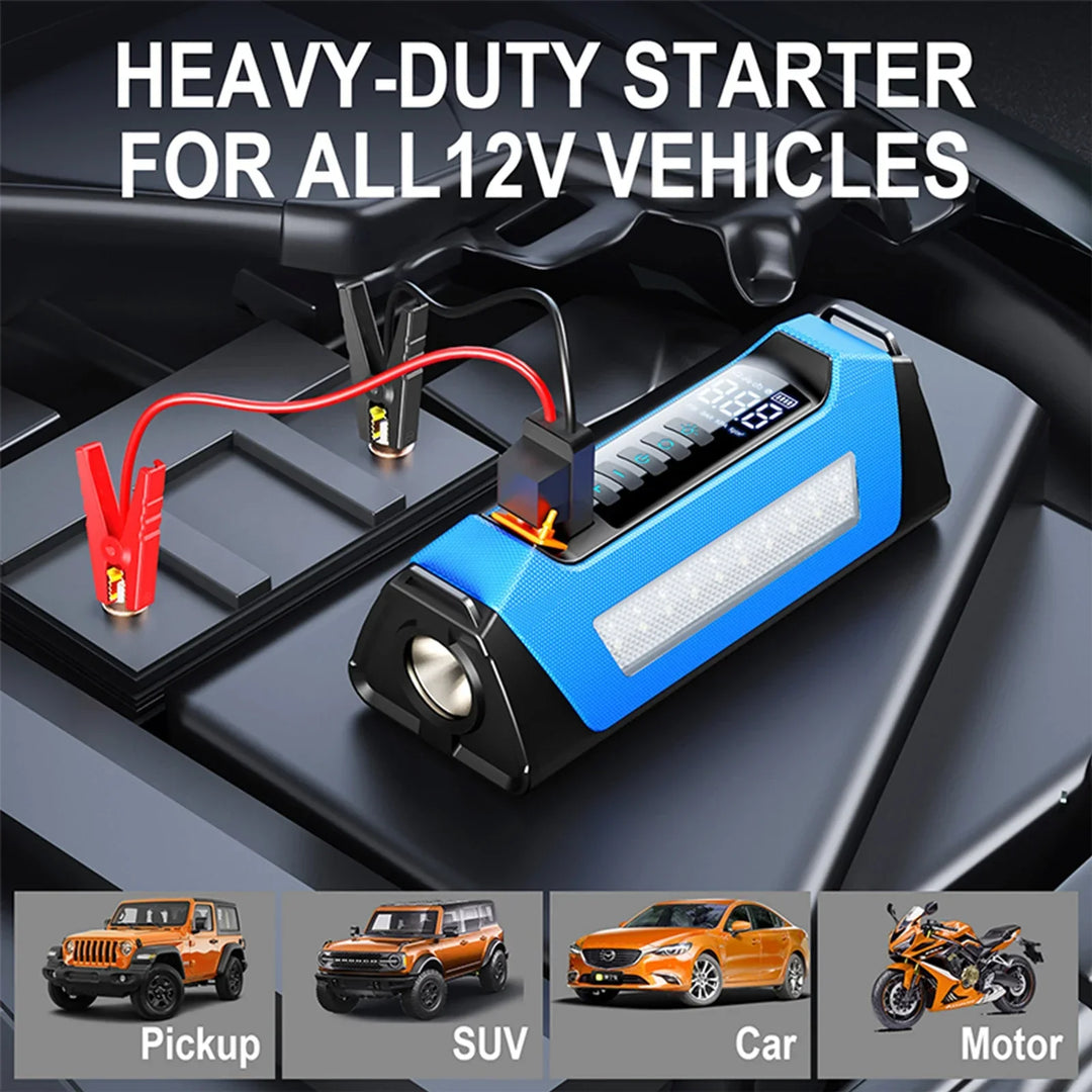 Portable Car Jump Starter Power Bank with Air Compressor 6000A-Orizon Depot
