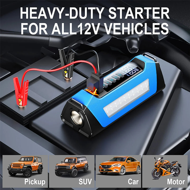 Portable Car Jump Starter Power Bank with Air Compressor 6000A-Orizon Depot