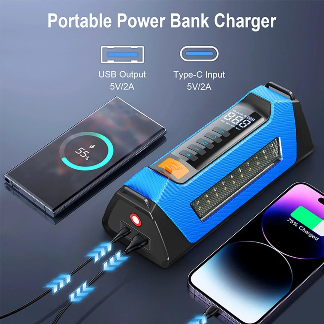 Portable Car Jump Starter Power Bank with Air Compressor 6000A-Orizon Depot