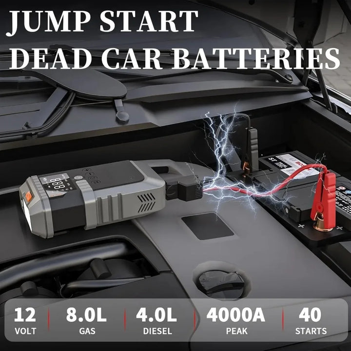 Portable Car Jump Starter with Air Pump and Tire Inflator-Orizon Depot