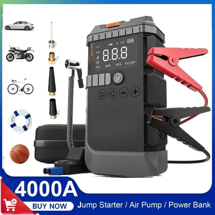 Portable Car Jump Starter with Air Pump and Tire Inflator-Orizon Depot