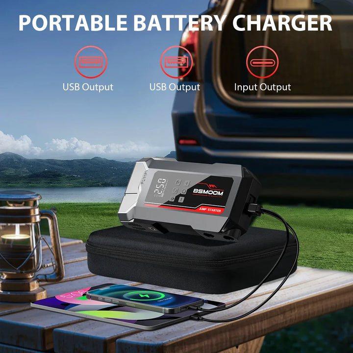 Portable Power Bank Jump Starter with Wireless Tire Inflator-Orizon Depot